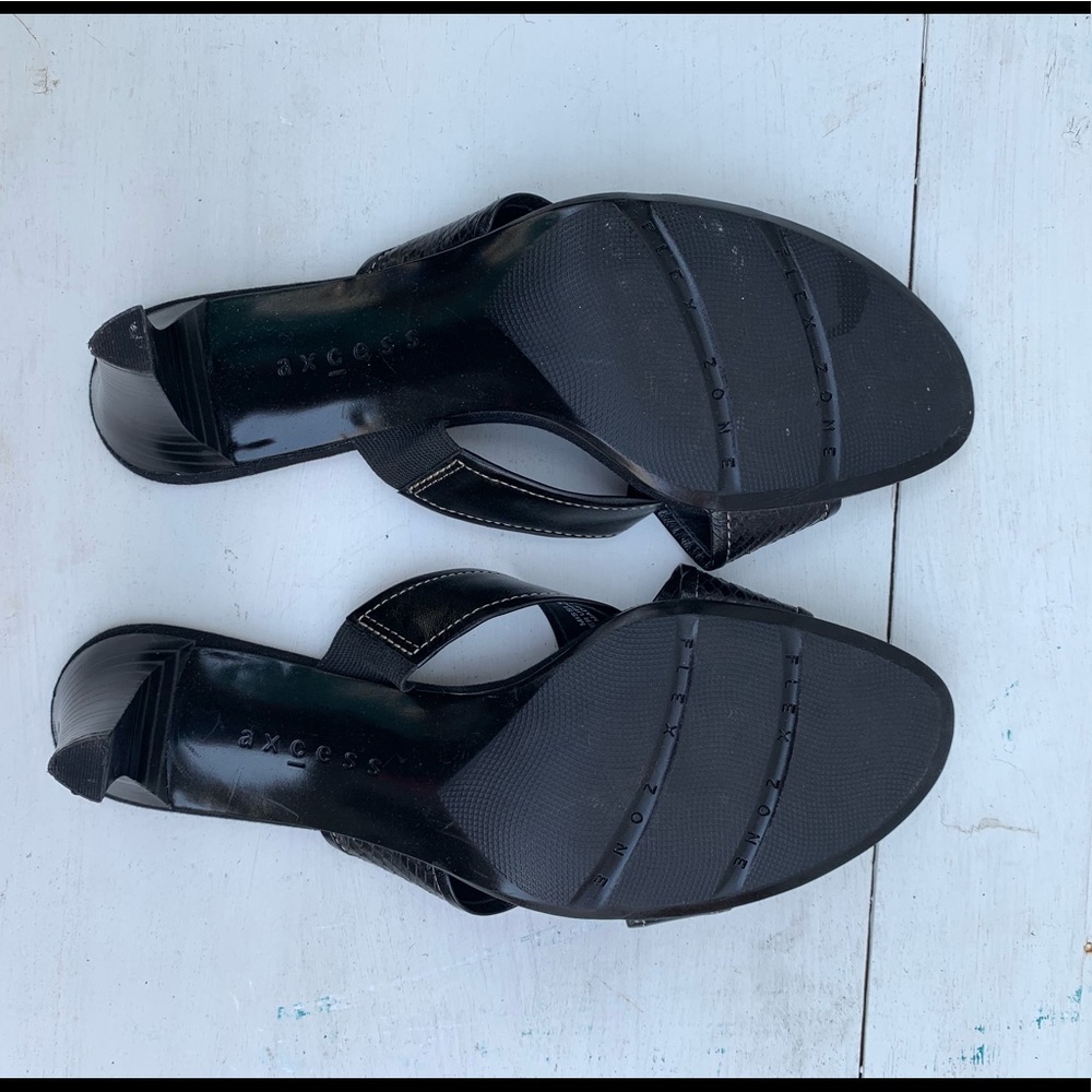 Axcess black leather open toe Size 9 - Picture 5 of 5